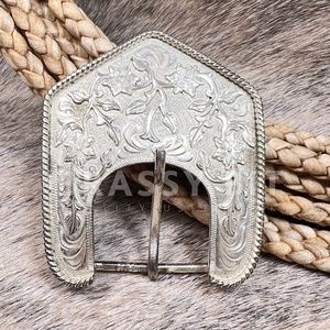 Kathy’s Custom Tack Sterling Plated Belt Buckle